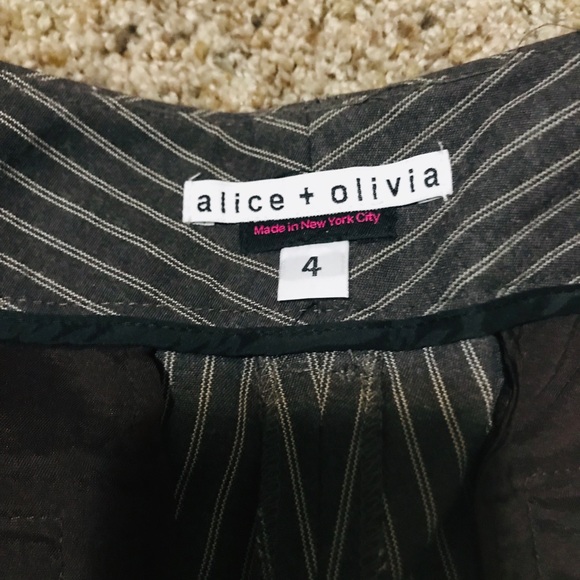 Alice + Olivia wide leg brown with pinstripes - Picture 3 of 8